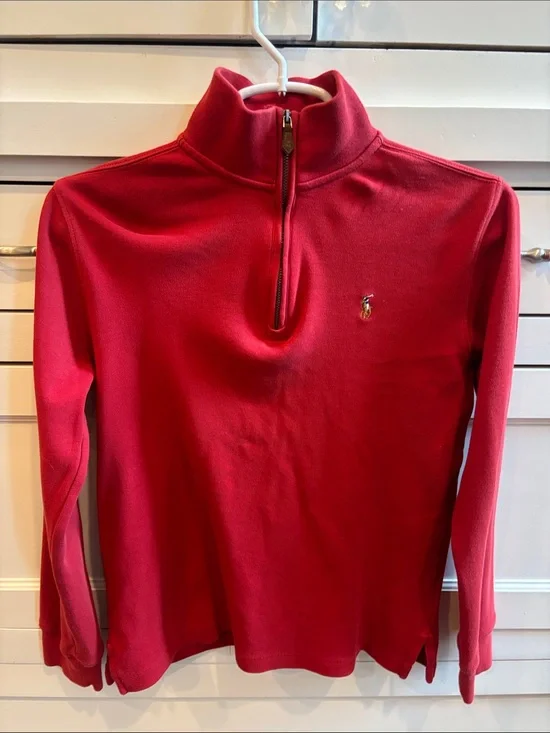 Ralph Lauren Crimson Quarter-Zip Pullover