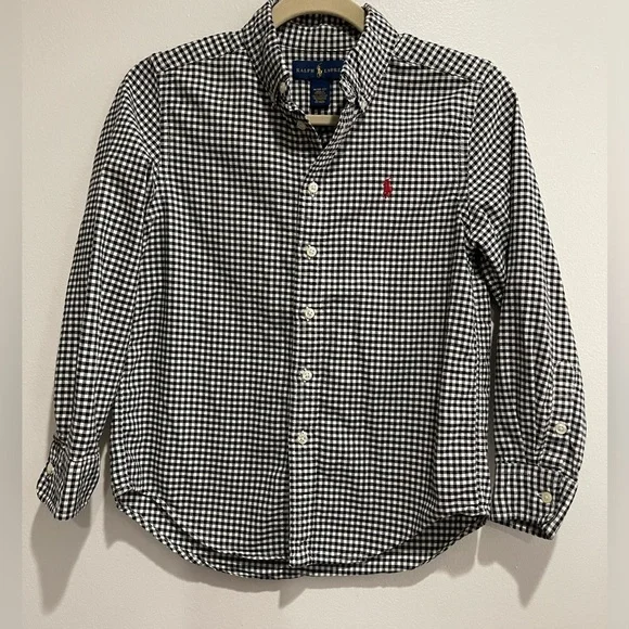 Ralph Lauren Kids Gingham Print Long Sleeve  Button shirt