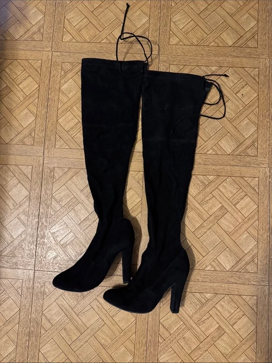 Steve Madden Black Over-the-Knee Suede Boots