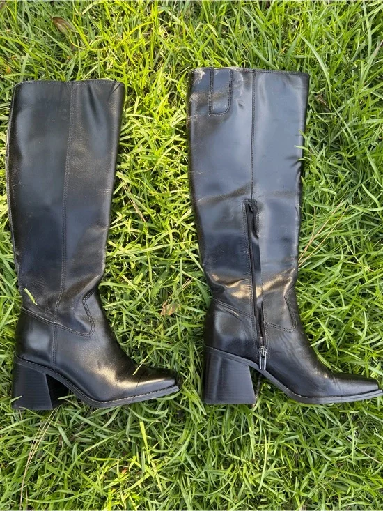 Vince Camuto Sangeti Knee-High Block Heel Leather Boots