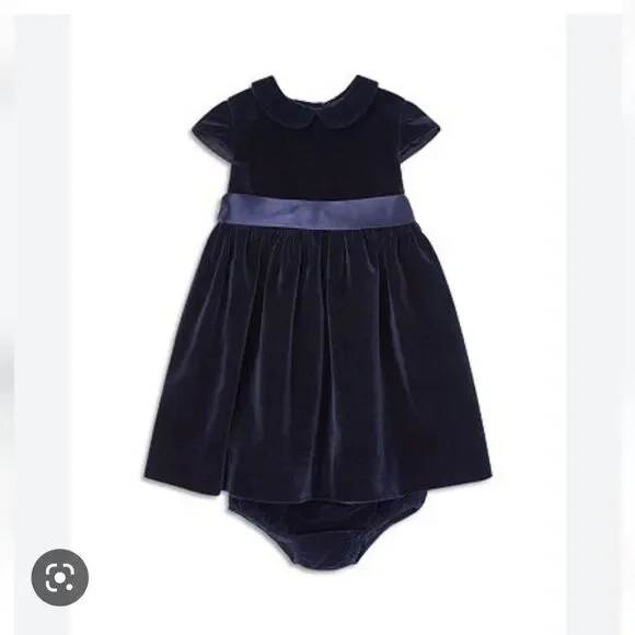 Navy velvet dress