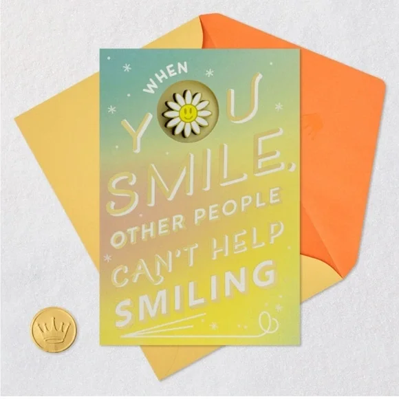 Hallmark When you smile other people can’t help smiling birthday card-NWT