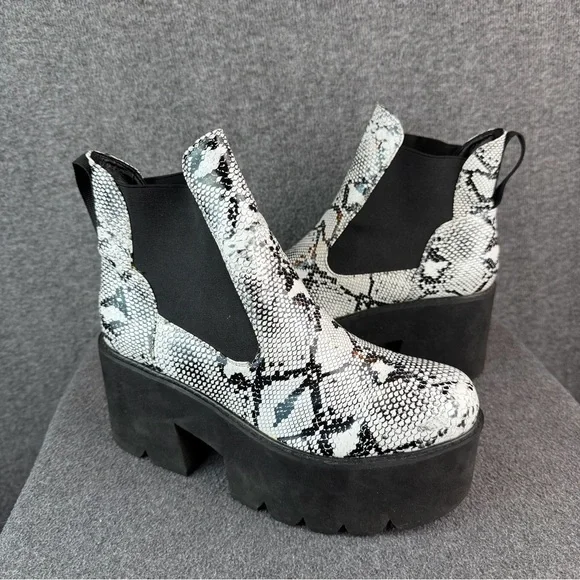 Azalea Wang Rare Snake Print‎ Chunky Platform Ankle Boots Size 9.5