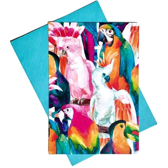 Hallmark Single (1) Jungle Parrots Blank Card and Envelope (LNL 1029)