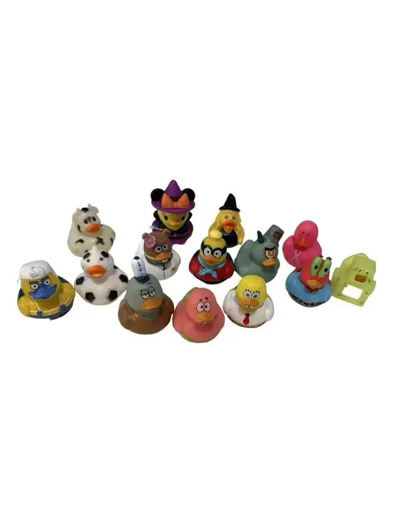 14 Lot Assorted Rubber Ducks Bath Toys Party Favors Novelty Mix Jeep Decor