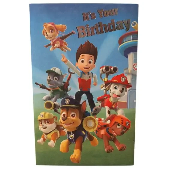 2015 Paw Patrol Boys Birthday Card with Pop Up