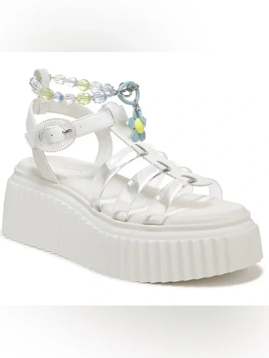 CIRCUS by Sam Edelman Ester White Platform chunky fisherman open toe sandals 8