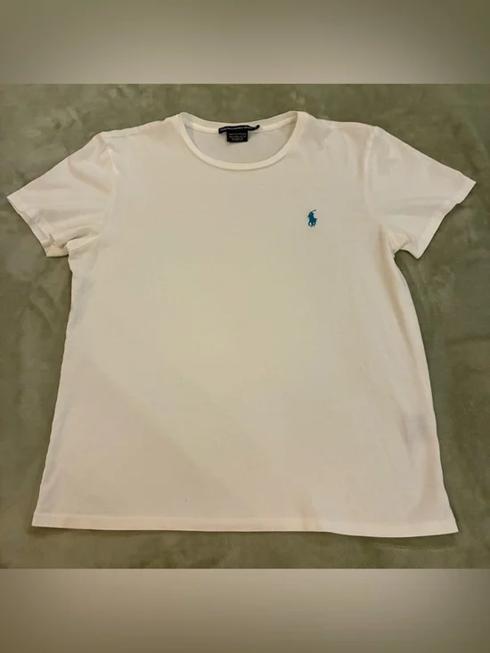 Boys Ralph Sport Brand Lauren Classic White Polo Pony Crew Neck T-Shirt Size XL