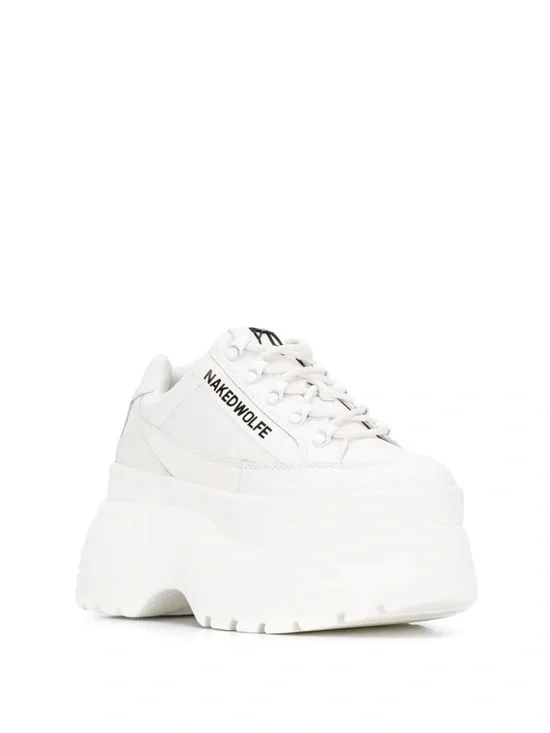 Vintage Naked Wolfe White Platform Trail Sneakers
