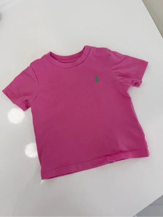 Ralph Lauren Hot Pink Short Sleeve Tee with Green Polo Pony