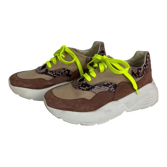Twin-Set Milano (Italy) Leather Snake Platform Sneakers‎ Size 40 (US 9)