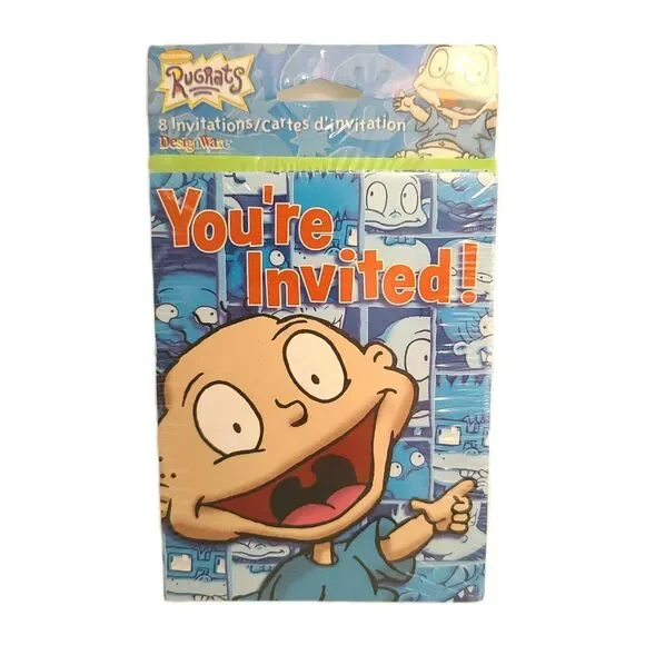 2000 Viacom Nickelodeon DesignWare Rugrats Tommy Pickles Party Invitations