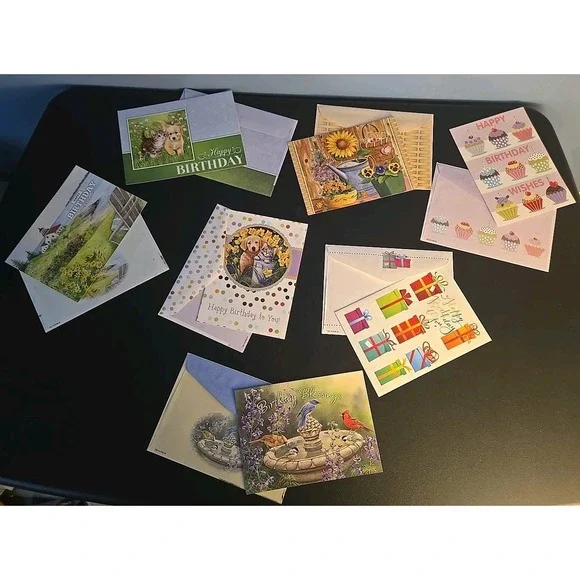 7 Salesian Missions Matching Paper Birthday Cards / Envelopes  6.5
