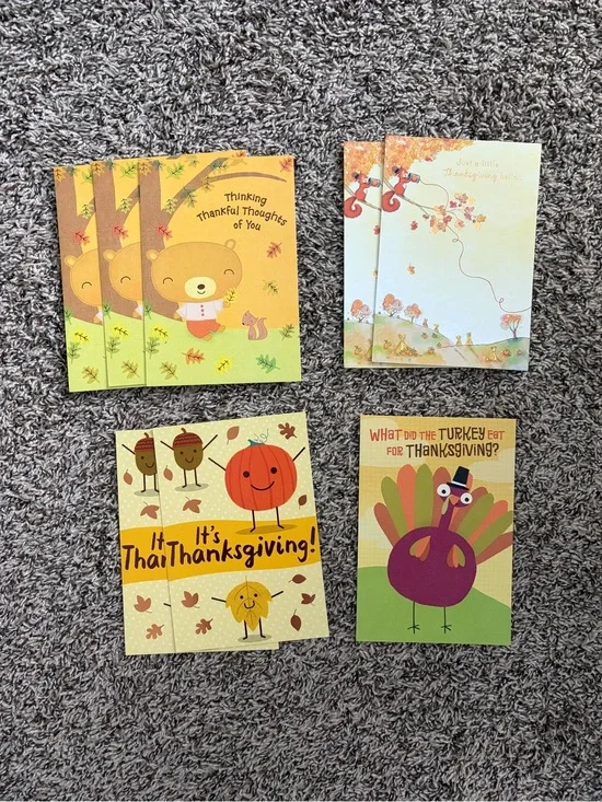 Hallmark Thanksgiving Note Cards in Brown, Orange, Yellow, Green