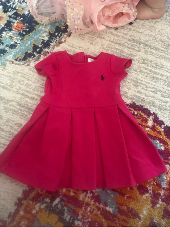 Ralph Lauren Pink Pleated Baby Polo Dress size 6 months
