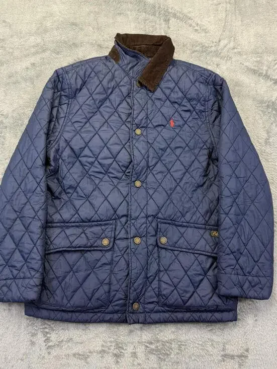 Polo Ralph Lauren Navy blue Quilted Jacket w Corduroy Collar