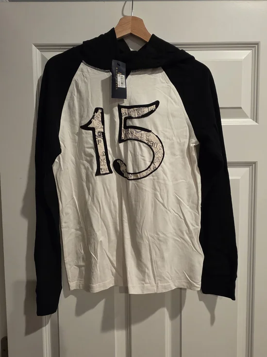 Ralph Lauren Kids Black & White Number 15 Hooded Sweatshirt