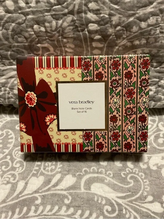 NIB Vera Bradley Blank Holiday Note Cards with Envelopes - Set of 16 Box 1