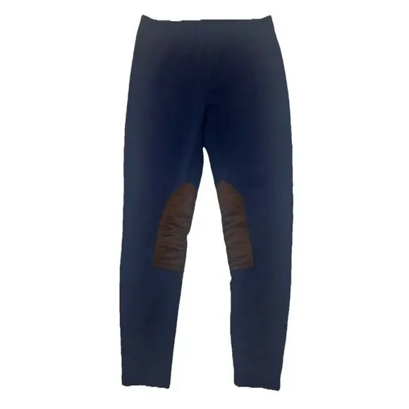 Ralph Lauren Riding Pants Girls L 12-14 Blue Knee Patch Equestrian