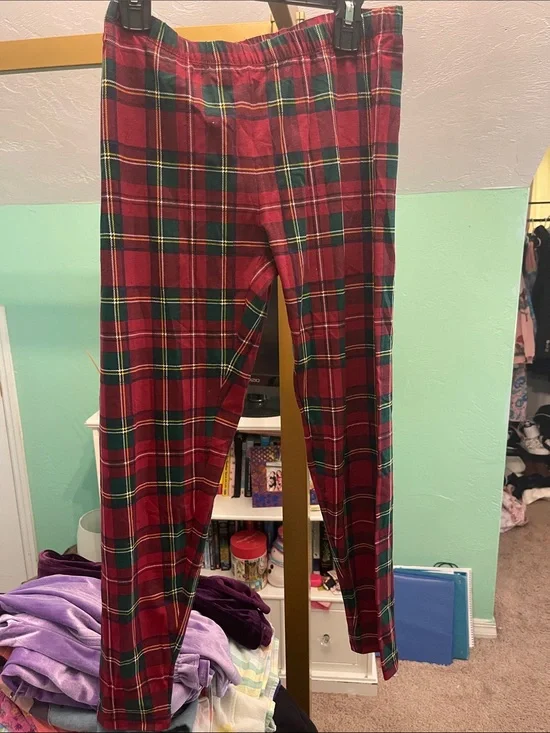 Ralph Lauren Red and Green Plaid Kids Leggings