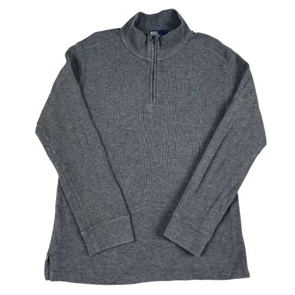 Polo Ralph Lauren Grey 1/4 Zip Pullover Youth Sweater‎ Sz Large (16/18)