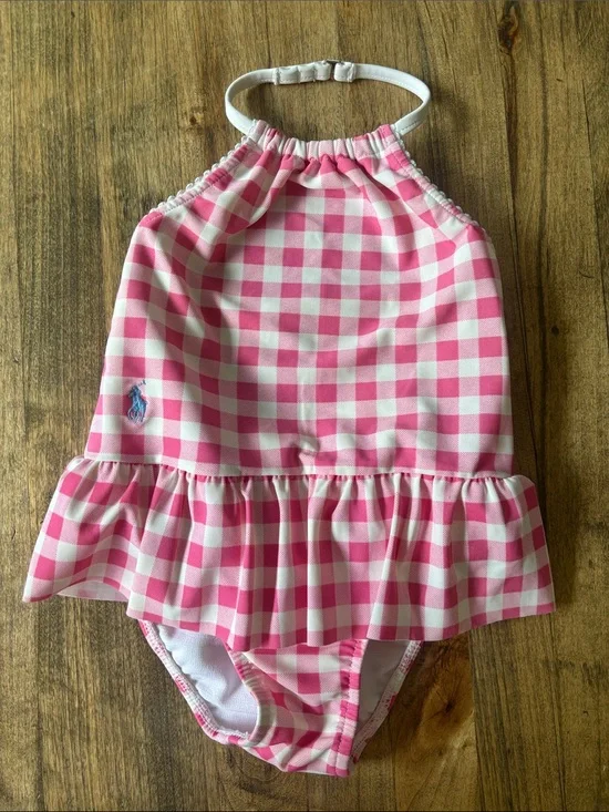 Baby Girl Ralph Lauren Plaid Ruffle One Piece