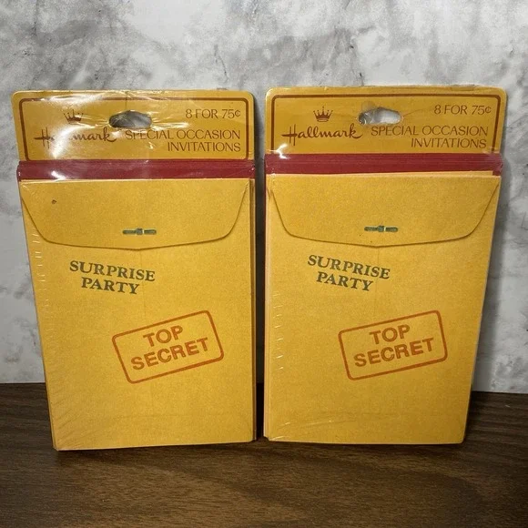 Vintage Hallmark Top Secret Surprise Party INVITATIONS 2x8pk (16 Total)