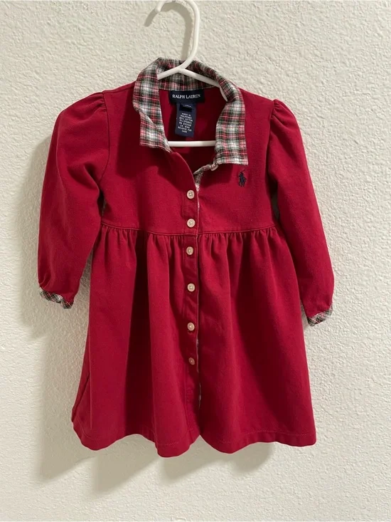 Ralph Lauren Red Polo Dress Shirt for Kids