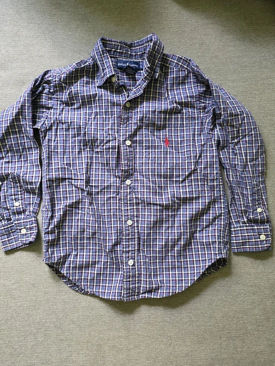 Ralph Lauren Blue and Purple Plaid Button-Down Shirt