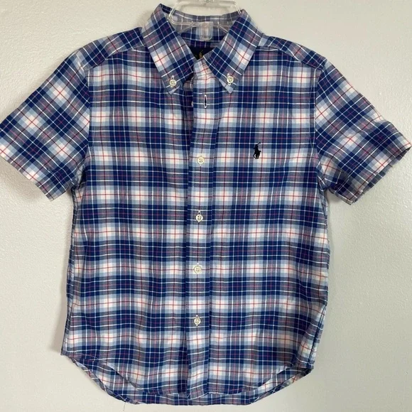 Ralph Lauren Blue and Red Plaid Shirt button down size 5