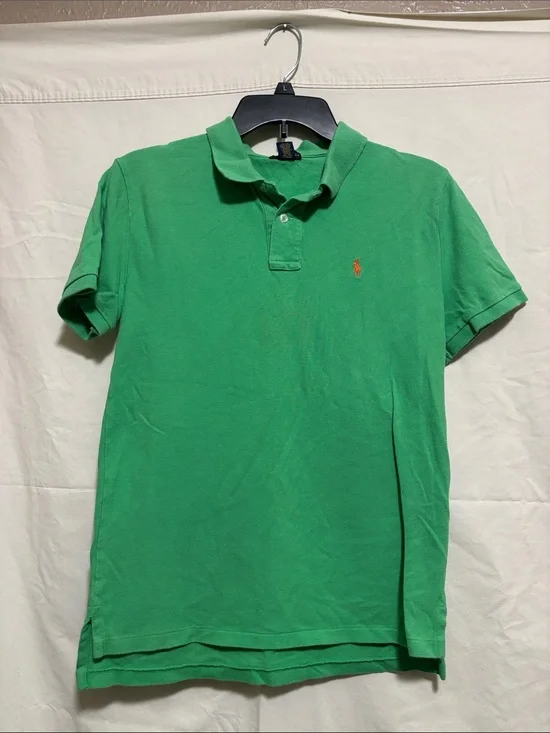 Youth XL 18-20 Ralph Lauren Bright Green Polo with Orange Logo