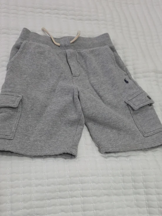 Ralph Lauren Light Gray Cargo Knit Shorts for Kids