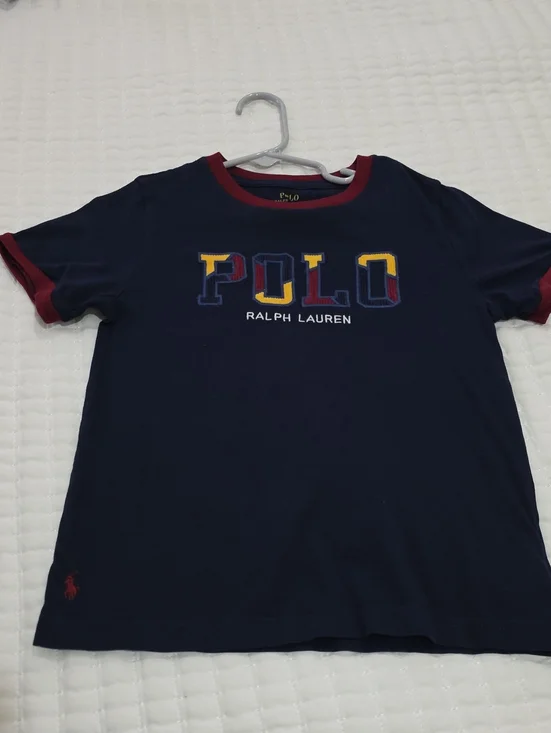 Ralph Lauren Navy Short Sleeve Tee with Multicolor POLO