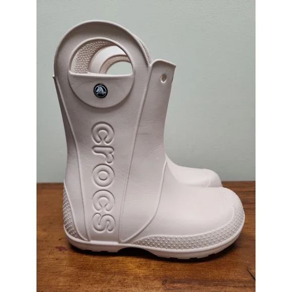 Crocs Kids' Handle It Rain Boots, US Size J3, Light Pink, Mid Calf
