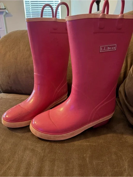 L.L. Bean Kids Pink Waterproof Rain Boots