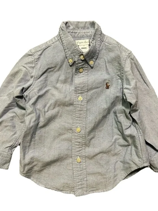 Toddler Boy Ralph Lauren Light Blue Button Down Shirt Size 24 Months