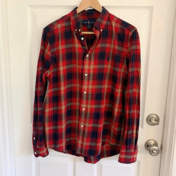 Polo‎ Ralph Lauren Youth Red Plaid Shirt Size XL (18-20)