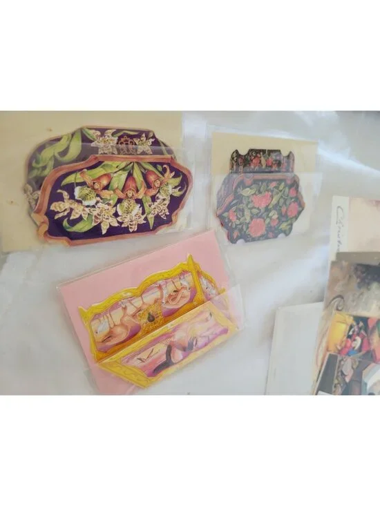 Lot Paper Ephemera Notecards Envelopes Bridal Tags Prints Floral Seasonal Vtg