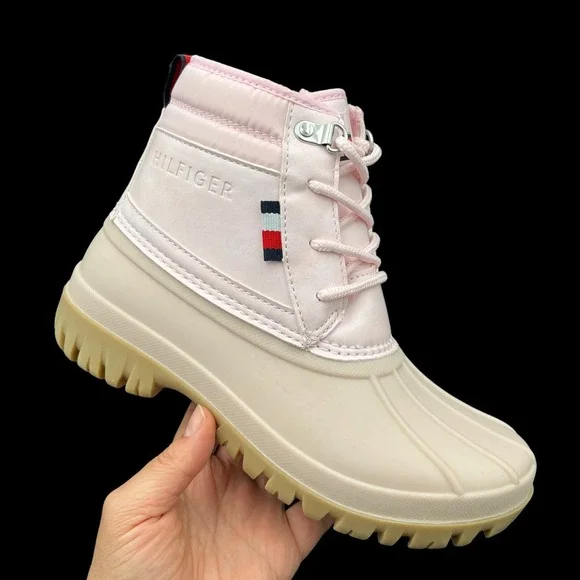 Tommy Hilfiger‎ Youth Girls Winter Duck Boot Size 5 Light Pink Lined Cozy &Warm
