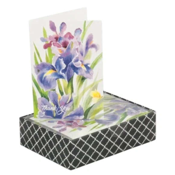 Blueink Studios Iris Beauty Floral Thank You Cards, Box Set of 16 (TN-050)