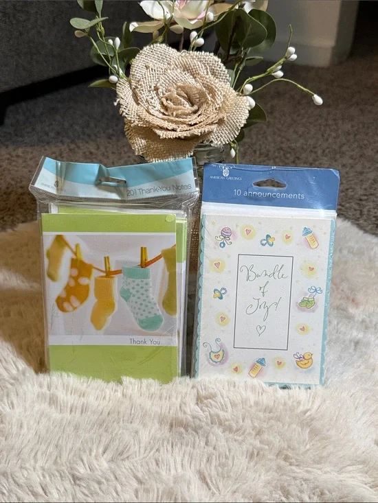 ✨American Greetings Bundle Of JoY Baby Announcement and Thank-You Card Packs✨