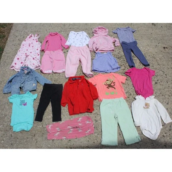 Lot of 18 pcs Baby Girl Clothing 18M, 18-24M Outfits Overalls CUTE FALL Wardrobe