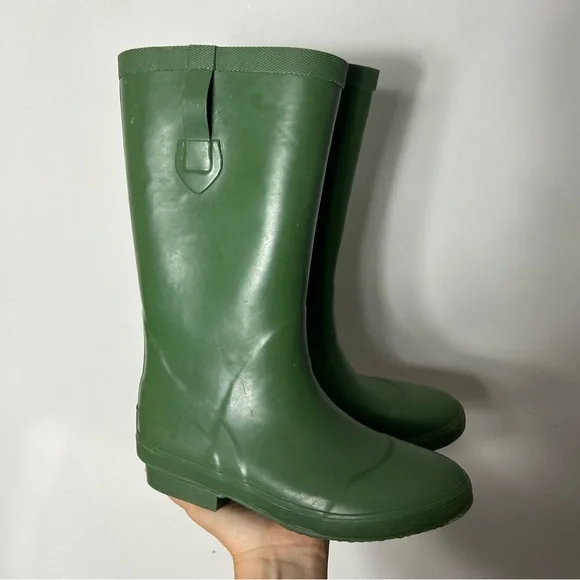 L.L. Bean Wellies Rain Boots Waterproof Green Kids Size 4