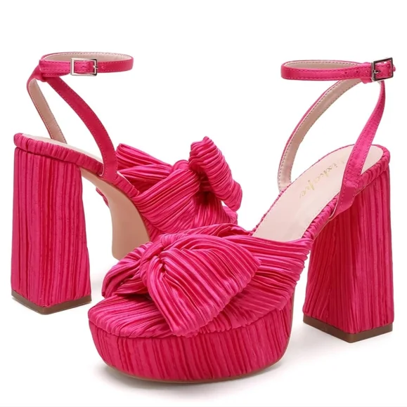 Hot Pink Ankle Strap Chunky High Heels Platform Prom Party Dress Shoes 9