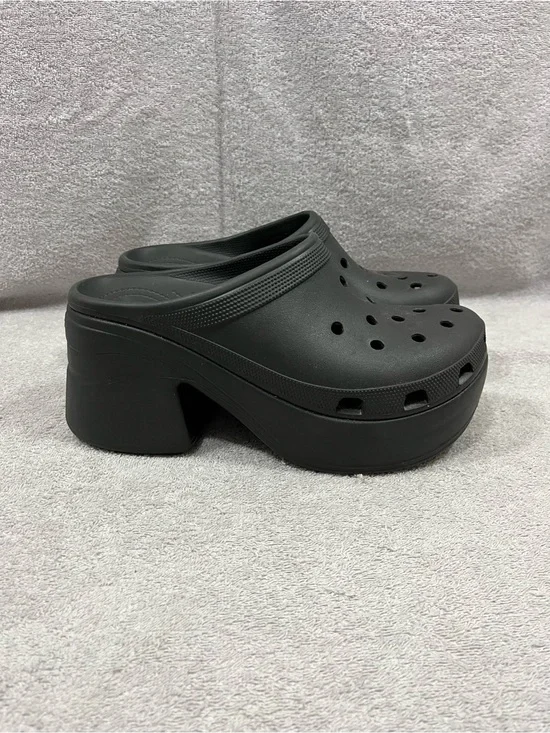 Crocs Siren Clog Black Chunky Heel Platform Women’s Size 11