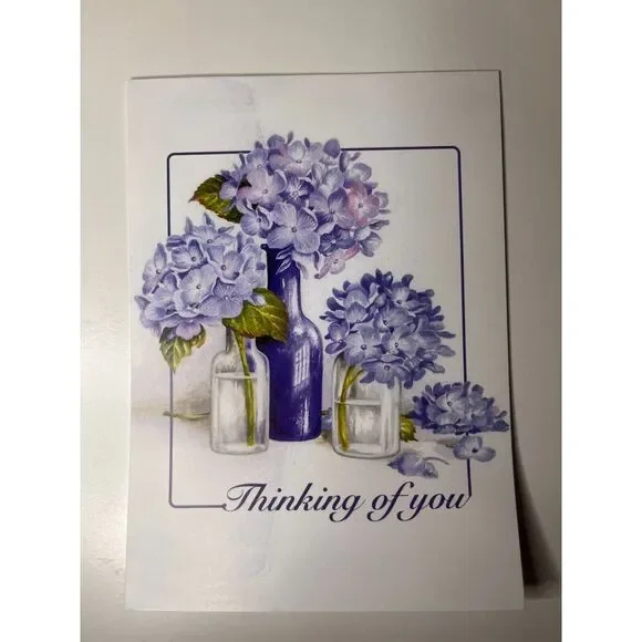 Habitat Hope Greeting‎ Collection Flowers 'Thinking of You' Purple Romantic Card