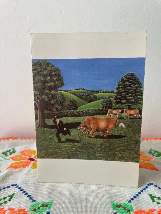Vintage Blank Card of The Tax Man by Liv Wright