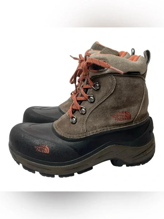 The North Face Boys Chilkat Lace Leather Waterproof Snow Boots Size 2