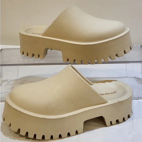 JEFFREY CAMPELL cream platform clogs