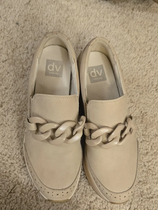 DV by Dolce Vita Beige Chain-Link Slip-On Loafers
